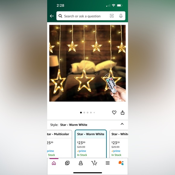 Star Curtain Lights 2 sections of 9’ 8 different settings Fully Working! - Picture 10 of 10